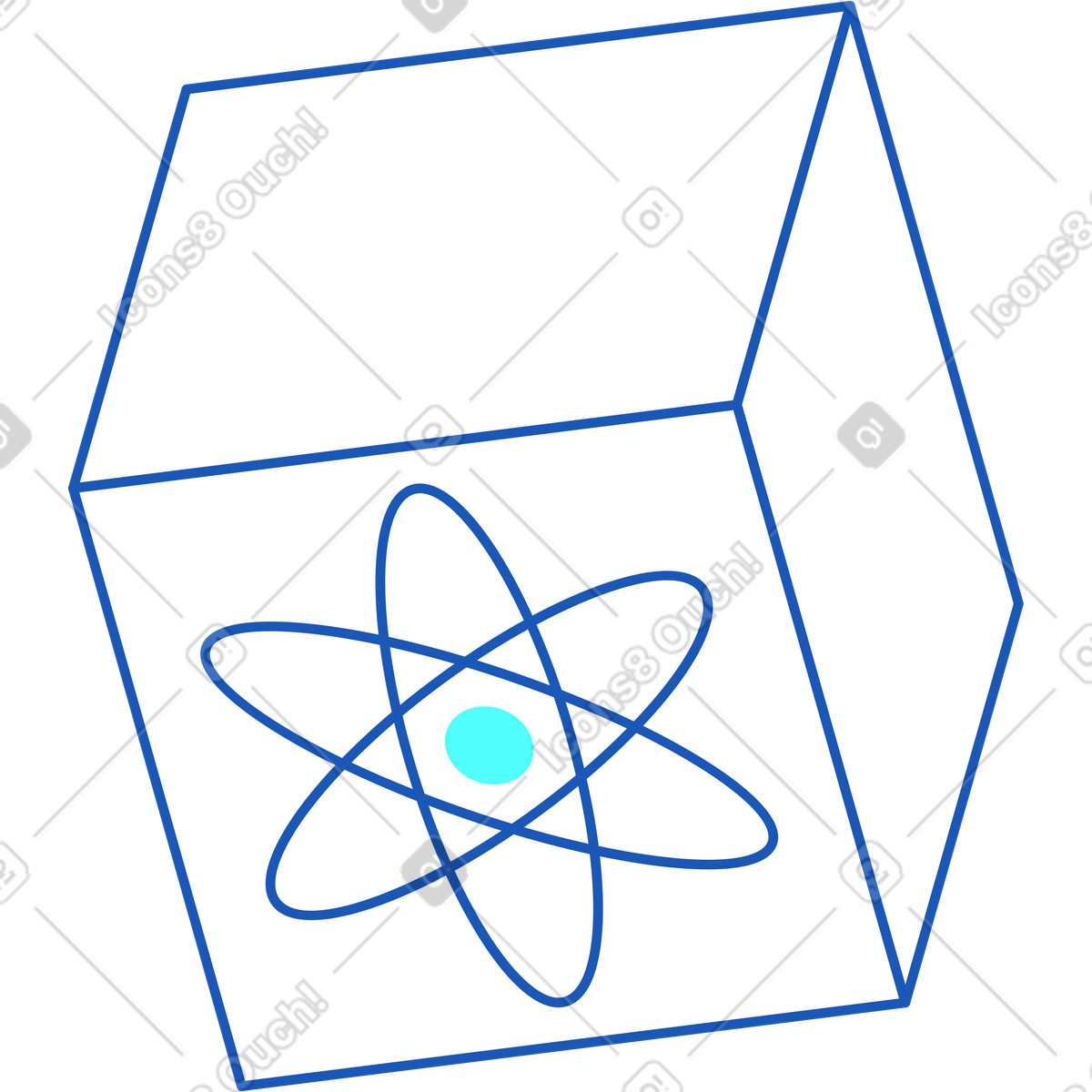 Cubic icon science illustration in Storyline style download in PNG, SVG