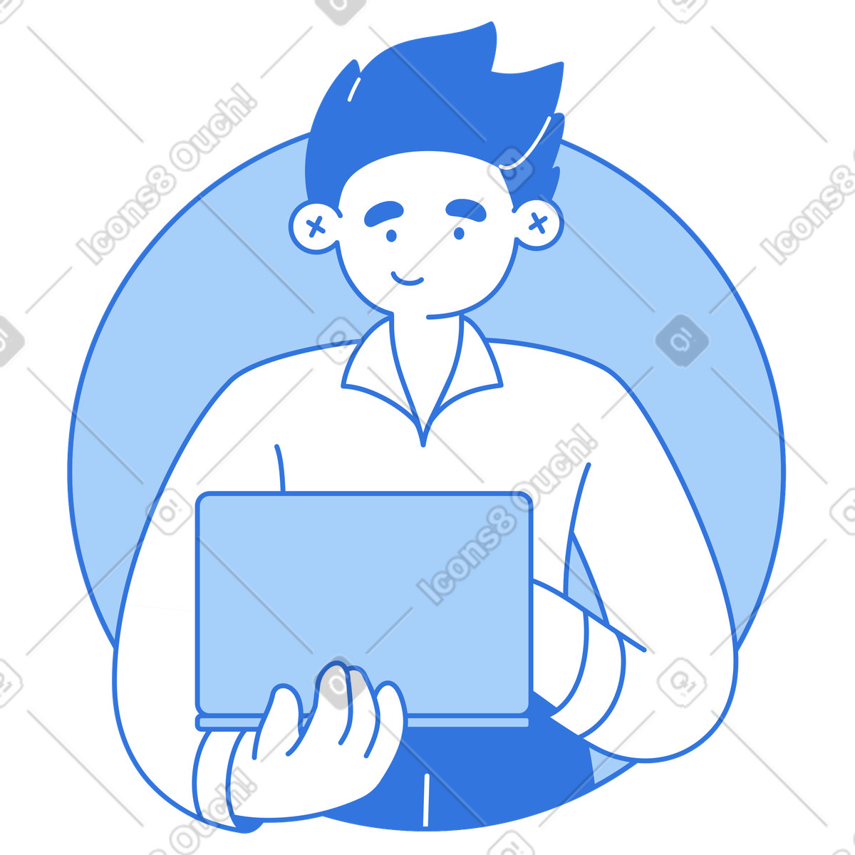 Illustration Engagement envers l'évolution de carrière et la culture du travail à distance dans le style Sky télécharger aux formats PNG, SVG