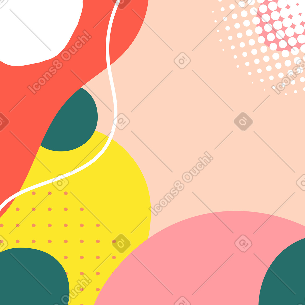 Bright abstract background with spots illustration in Experimental style download in PNG, SVG