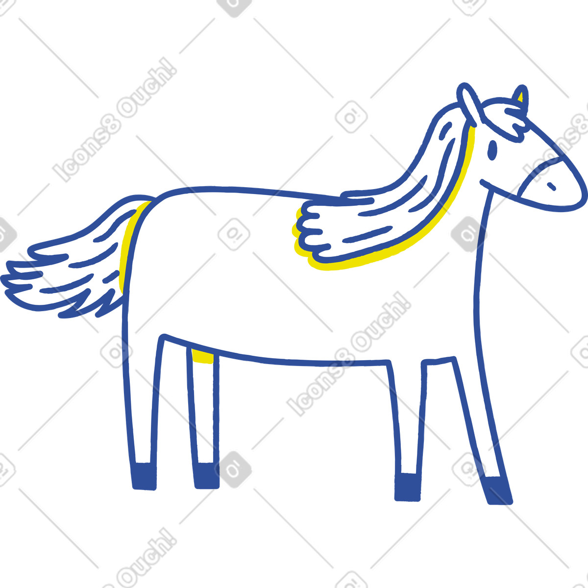 Ilustración Caballo en estilo Lime a descargar en PNG y SVG