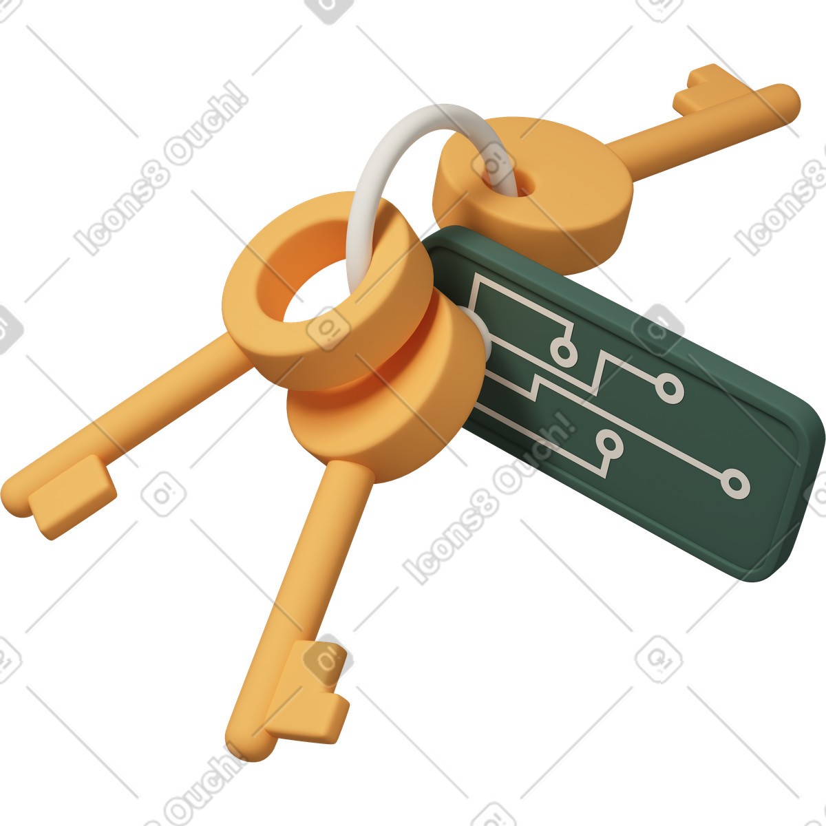 3D Casual life 스타일의 Bundle of keys 일러스트레이션 PNG, SVG 다운로드