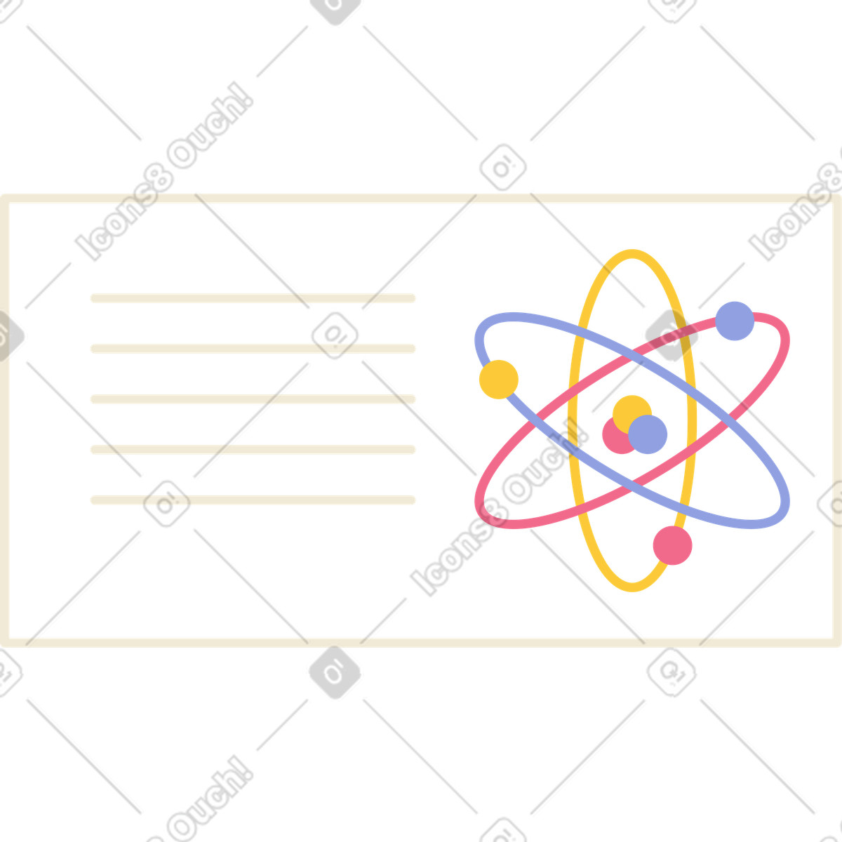 Stehen mit molekülen atomen-Illustration im Juicy-Stil als Download in PNG, SVG