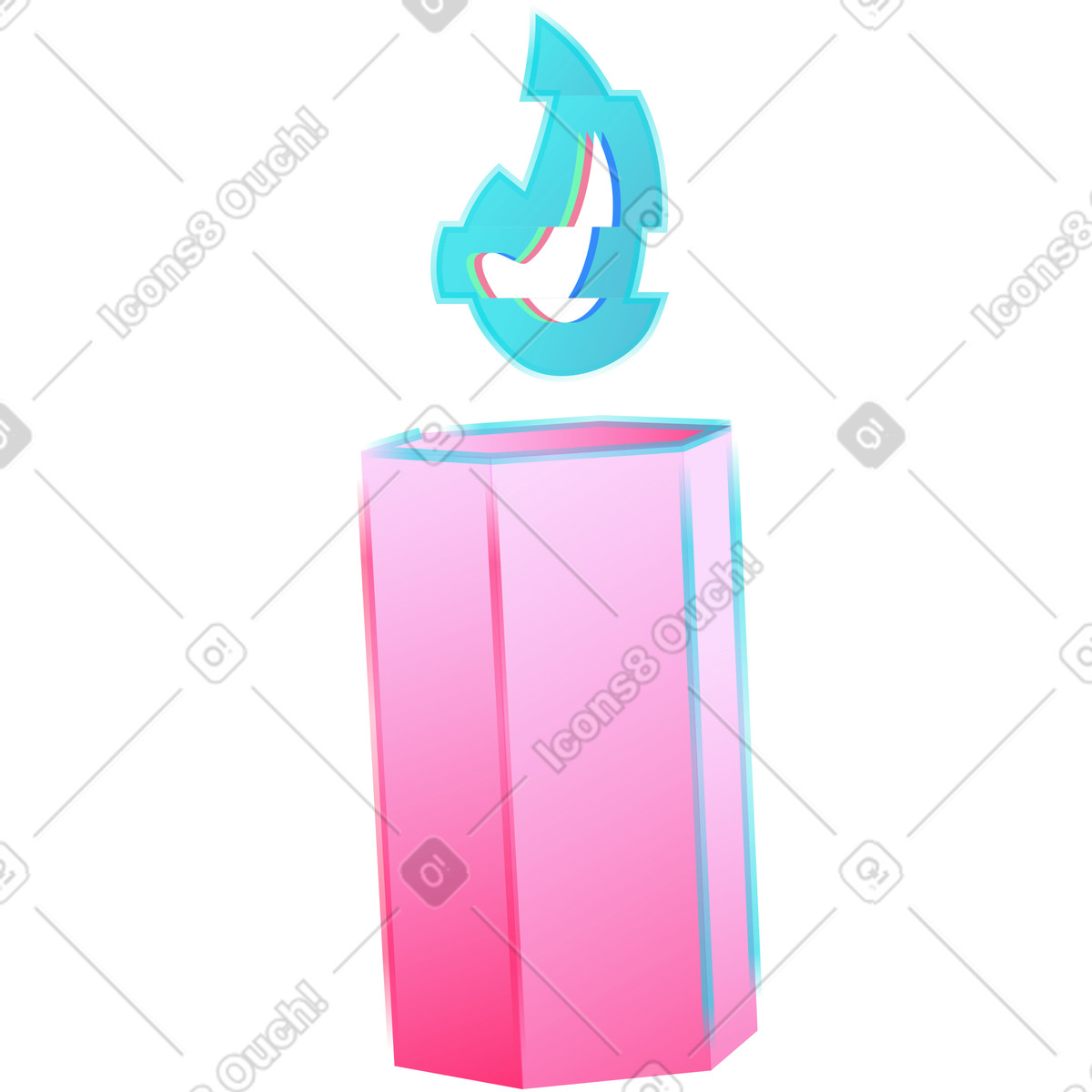 Candela illustrazione in stile Neon scarica in PNG, SVG