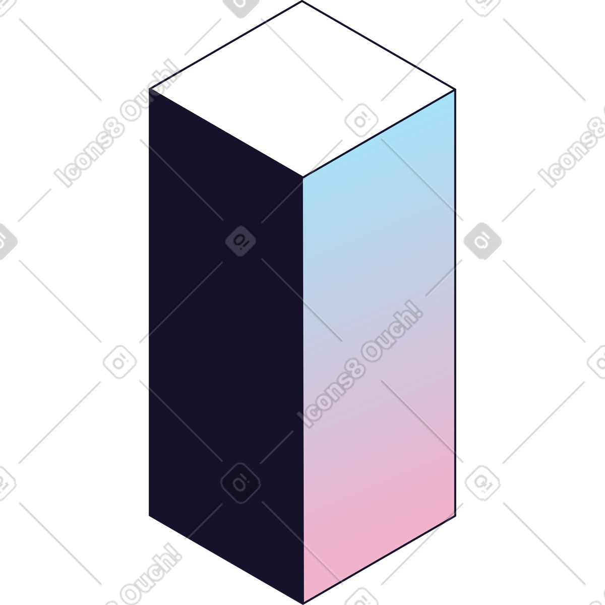 Rectangular column illustration in Node style download in PNG, SVG