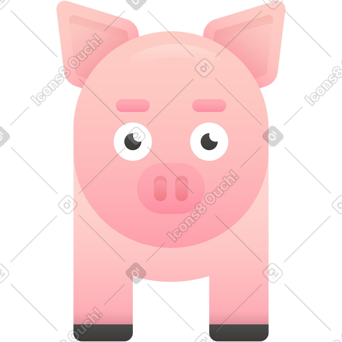 Ilustración Cerdo en estilo Hugo a descargar en PNG y SVG