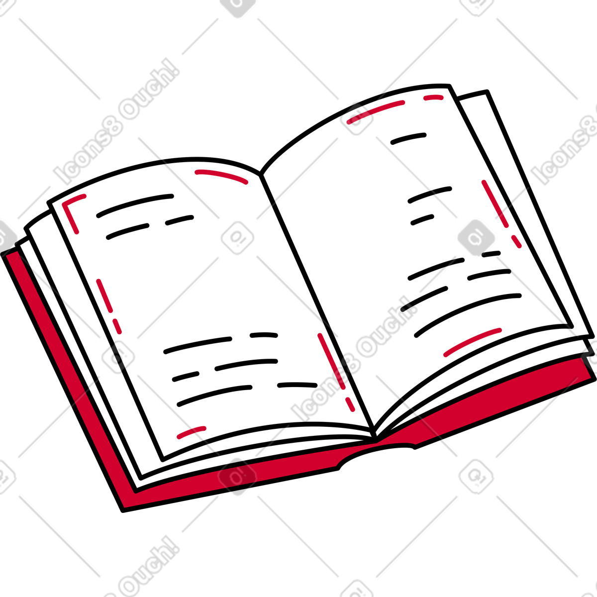 Ilustración Libro abierto en estilo Ruby a descargar en PNG y SVG