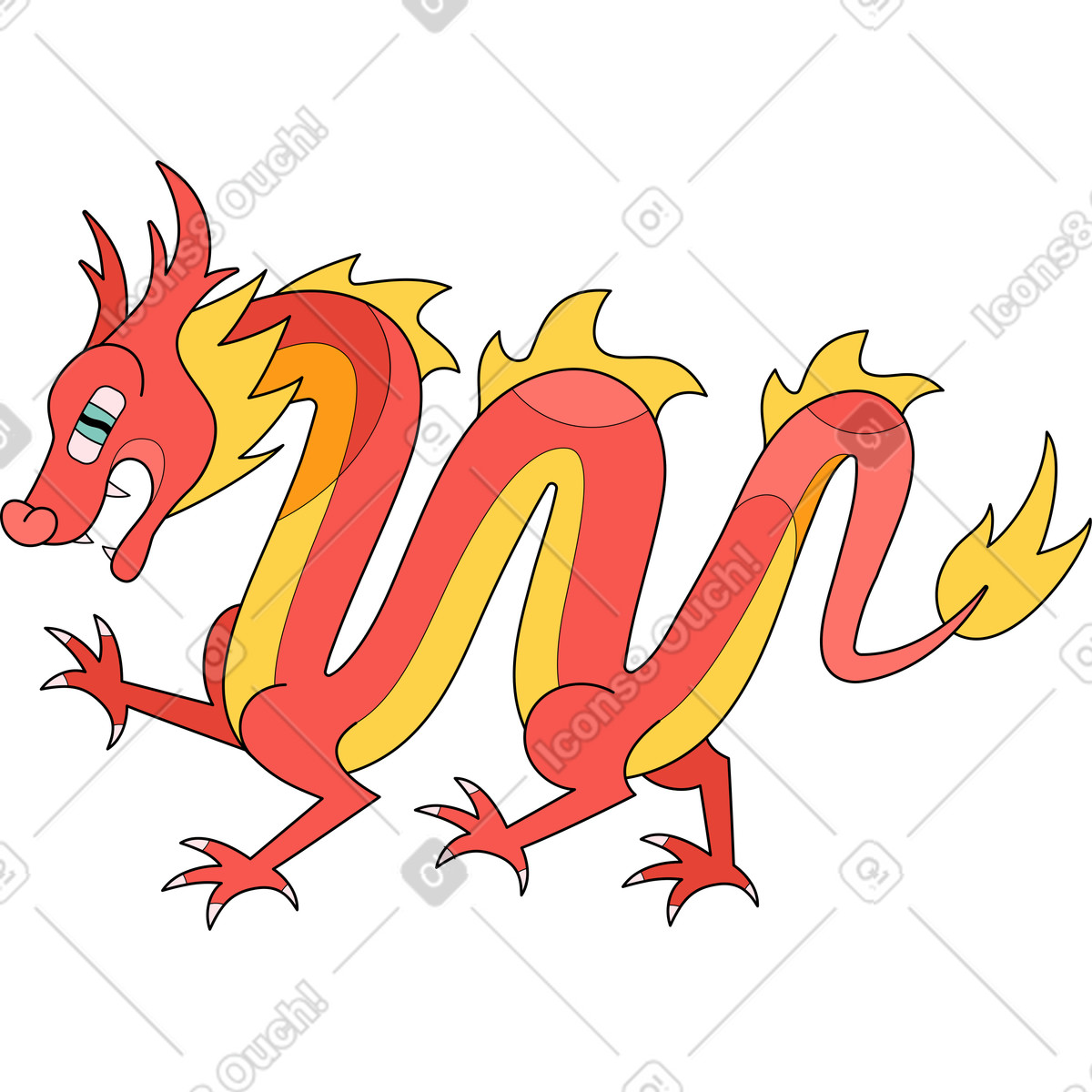 Surr 스타일의 중국 용 일러스트레이션 PNG, SVG 다운로드