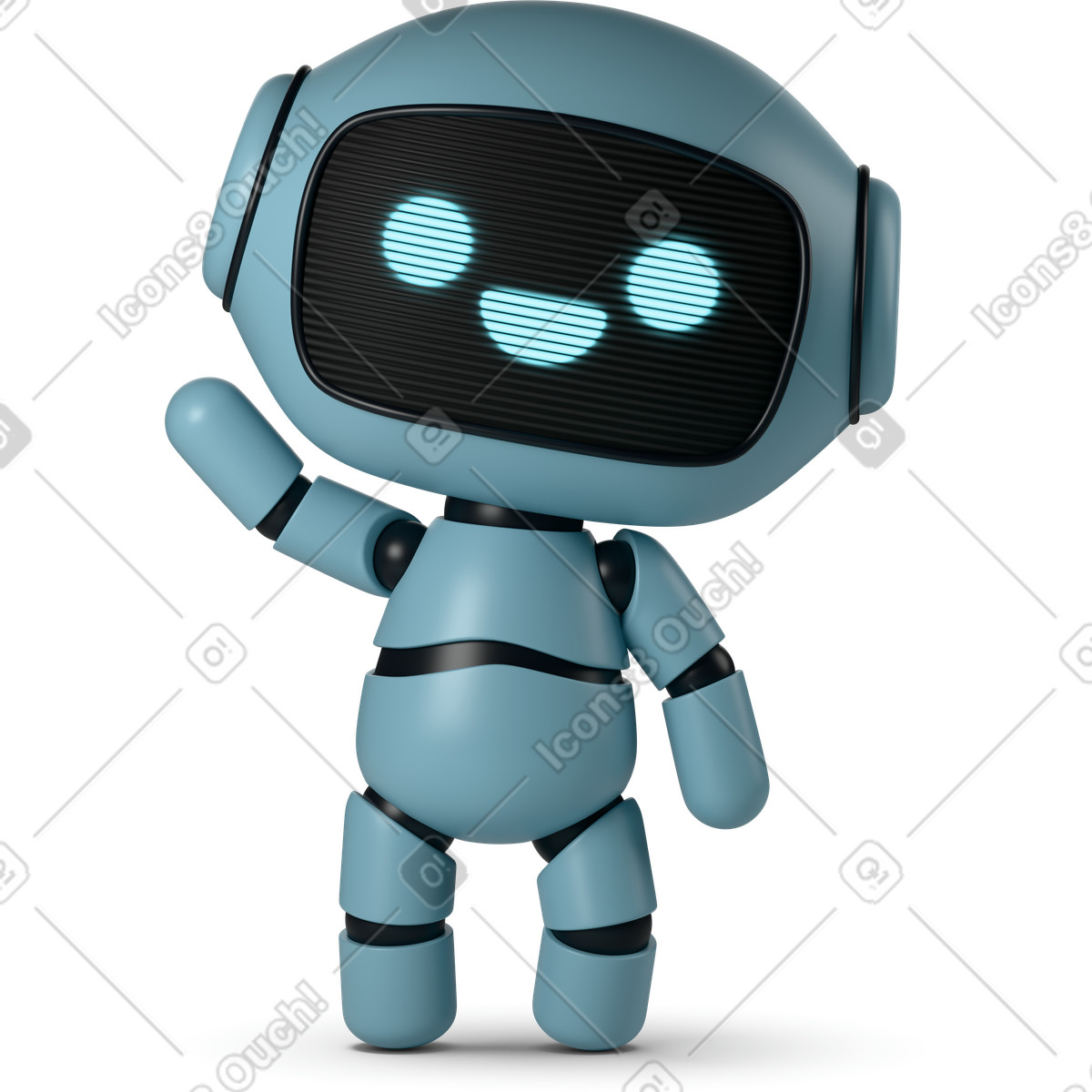 Ilustración animada Friendly cute robot en estilo 3D Casual life a descargar en GIF, Lottie (JSON), AE