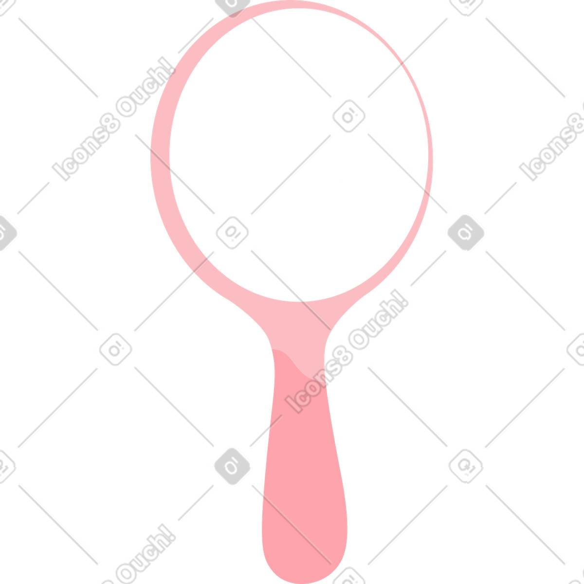 Pink oval mirror illustration in Lagom style download in PNG, SVG