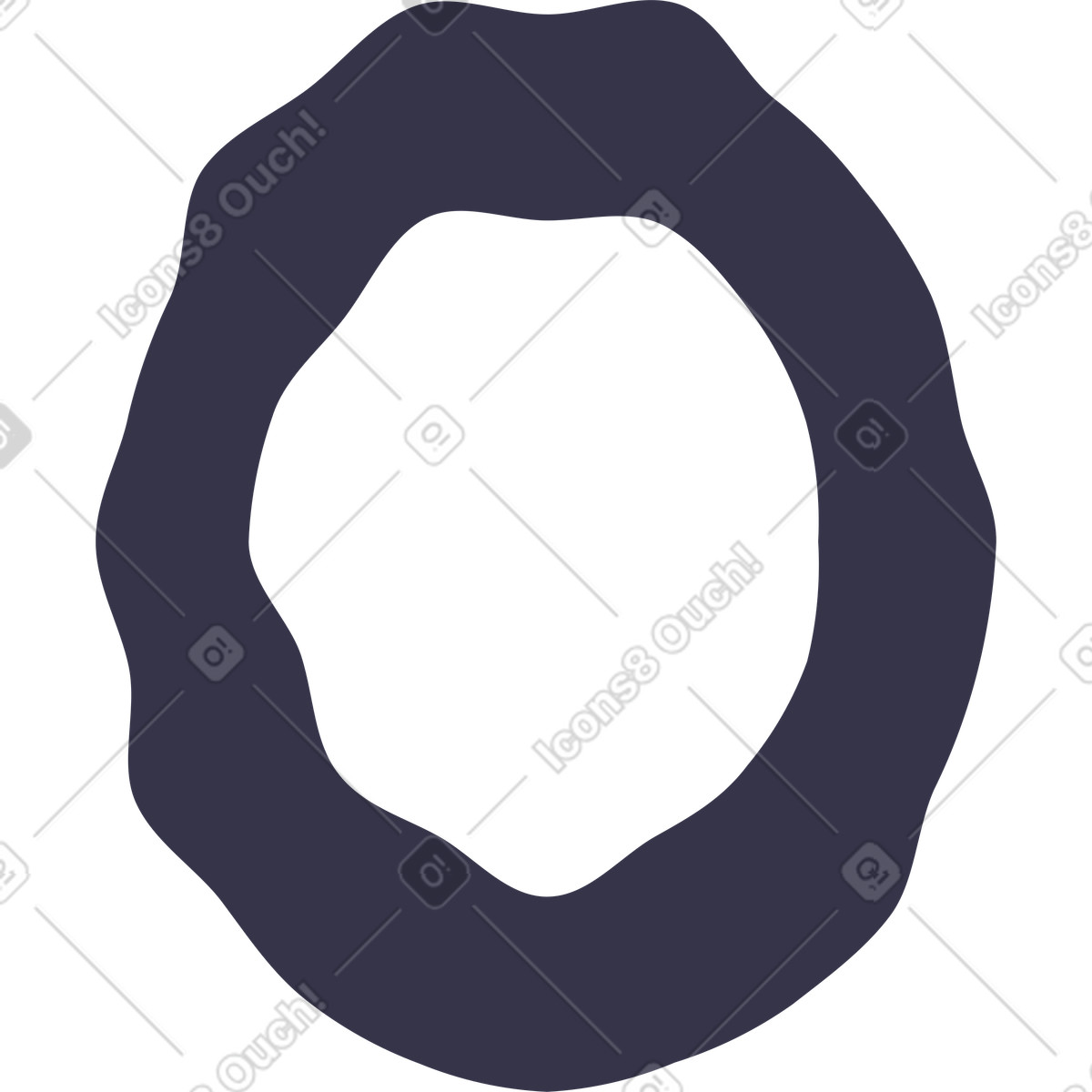 Letter o-Illustration im Stripy-Stil als Download in PNG, SVG