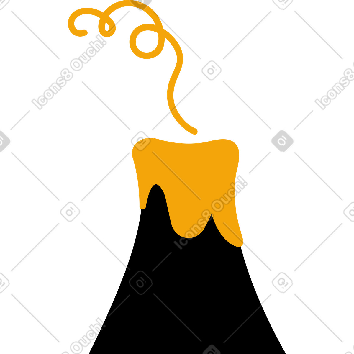 Ilustração de Vulcão adormecido em no estilo Jelly para baixar em PNG, SVG