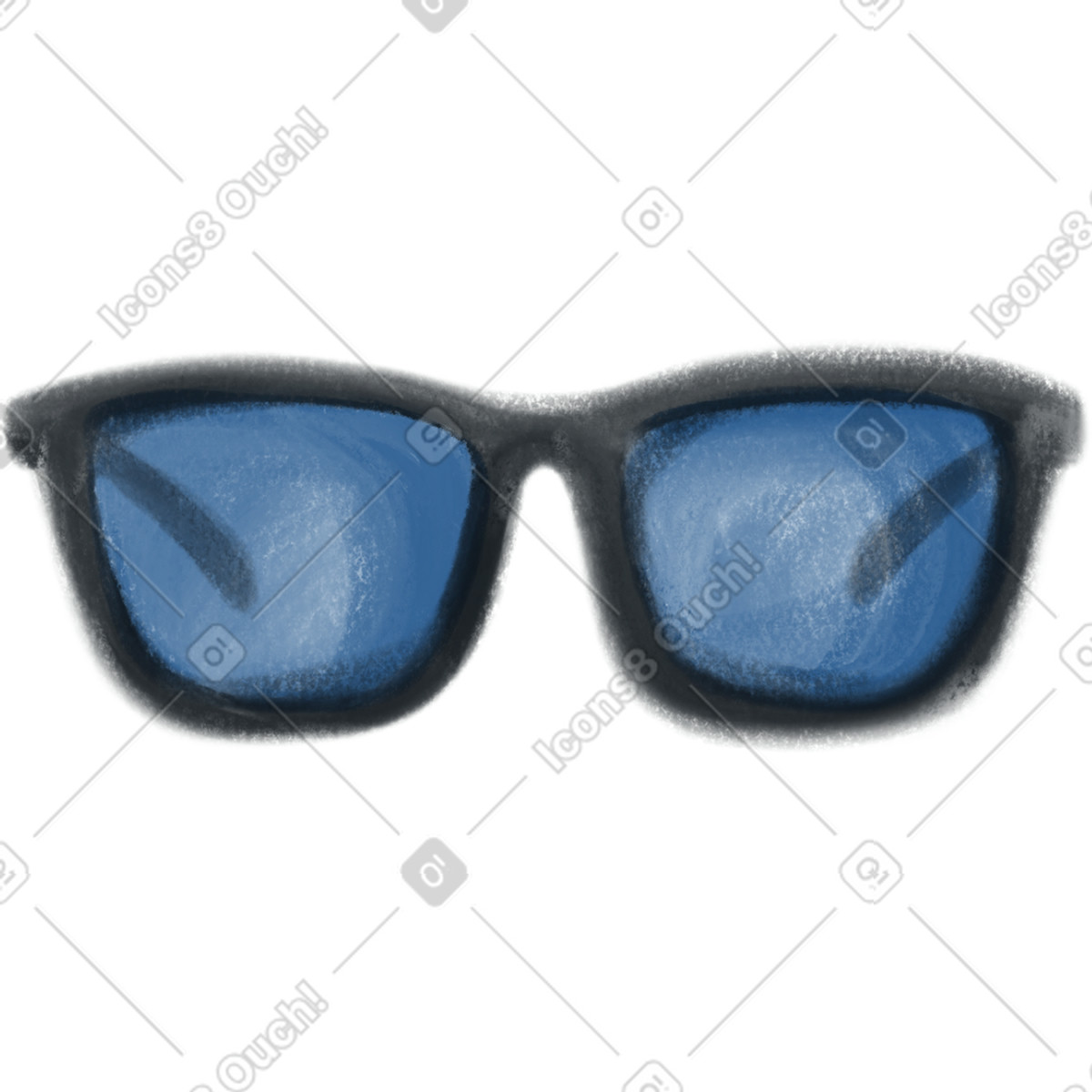 Glasses illustration in Mushy style download in PNG, SVG