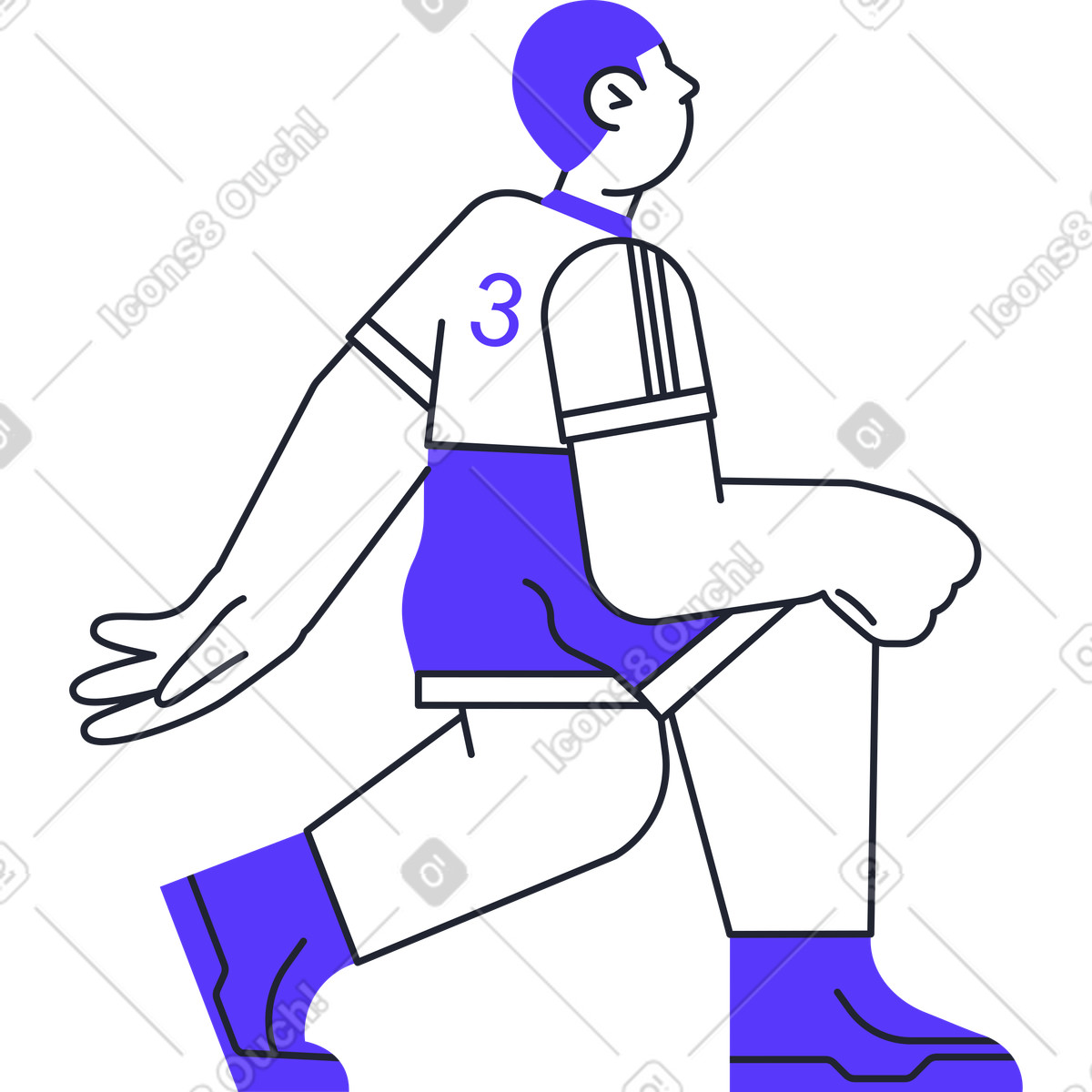 Player illustration in Pablita style download in PNG, SVG