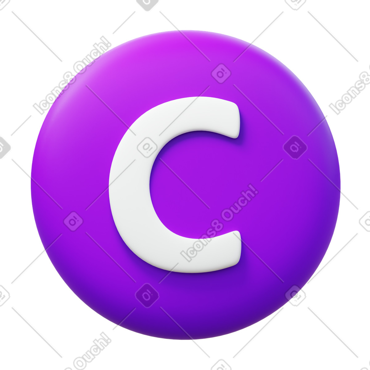 Ilustración Copyright en estilo 3D Fluency a descargar en PNG y SVG