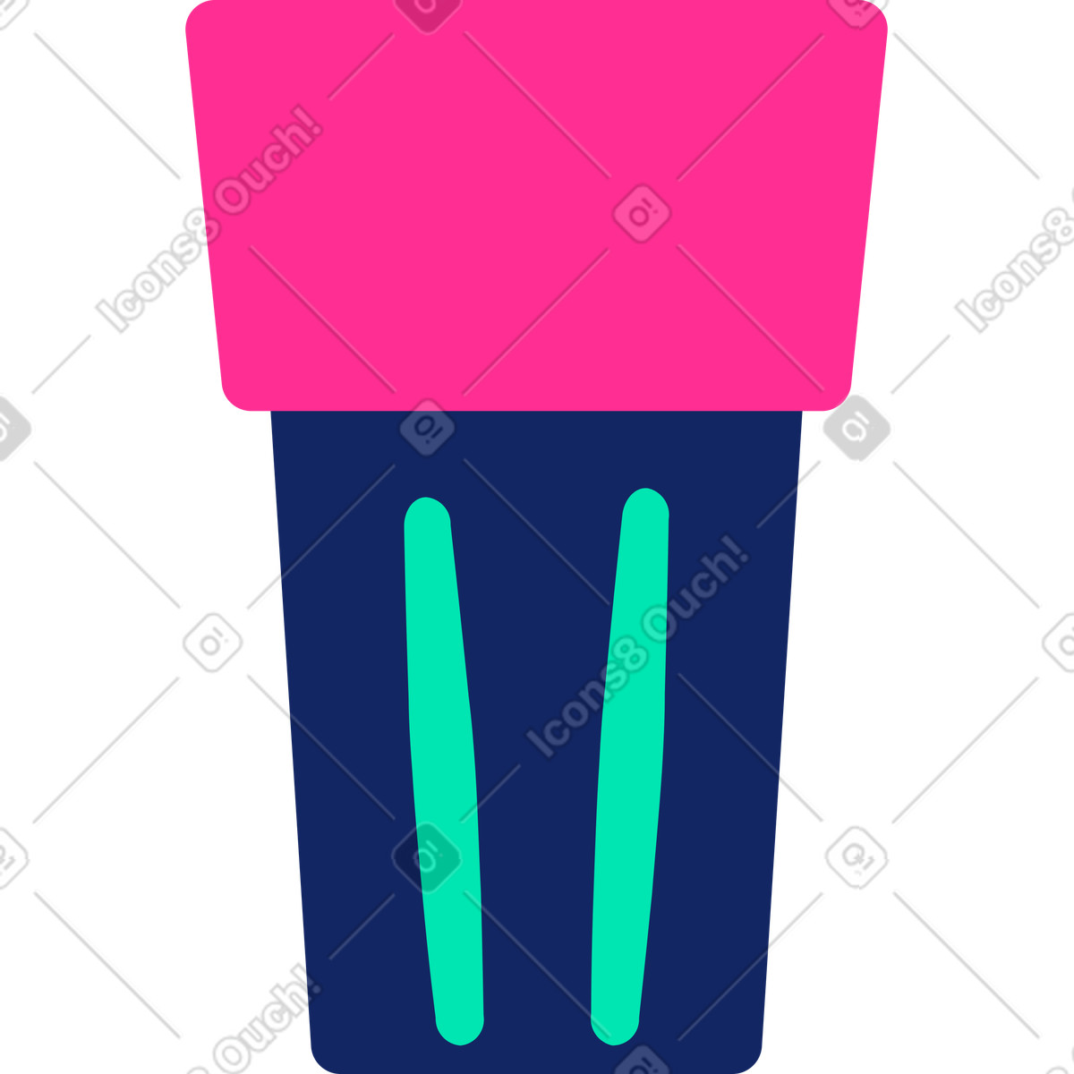 Ilustración Vaso en estilo Cyborg a descargar en PNG y SVG