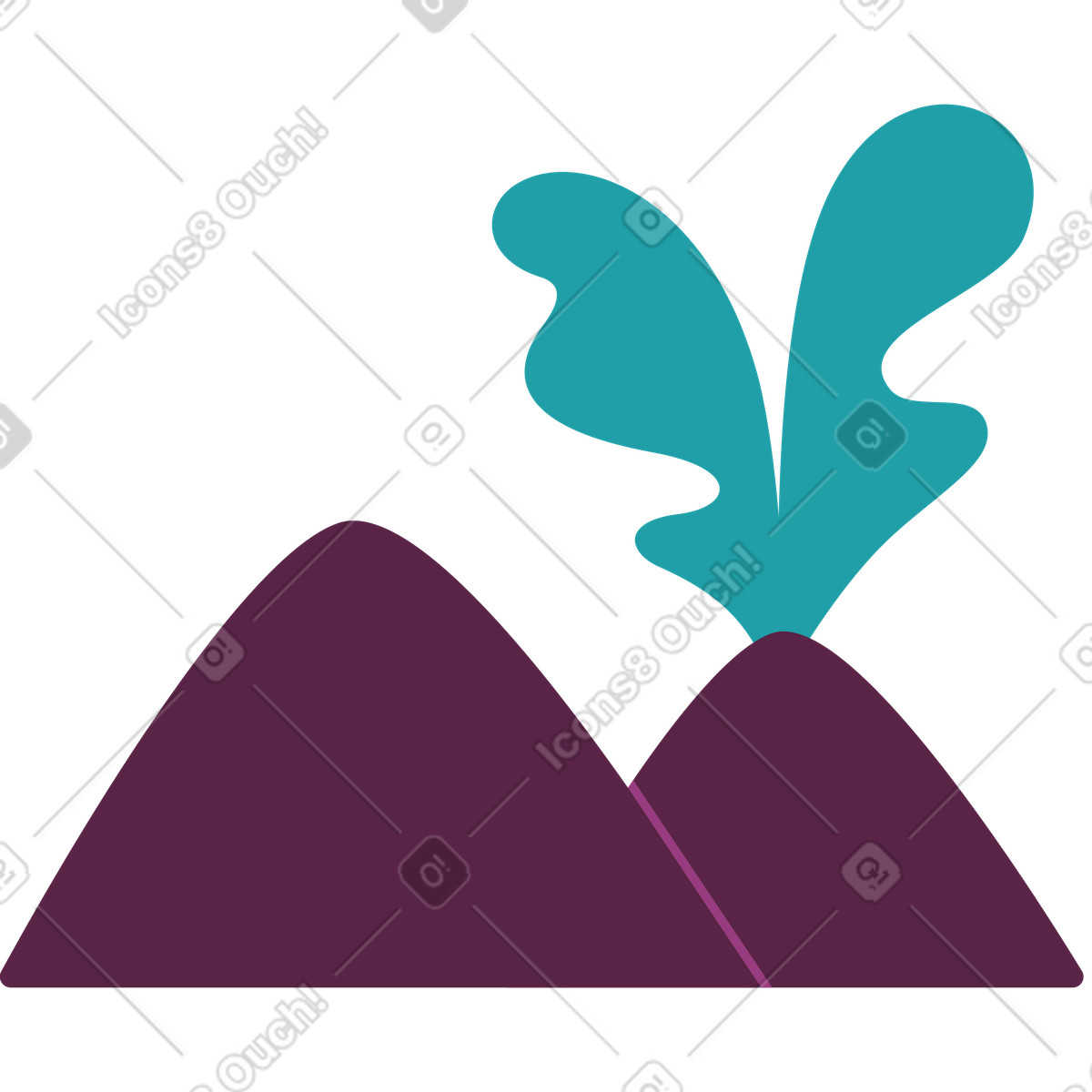下载 Sammy 风格的 两块长着胡萝卜的土丘 插画，支持 PNG、SVG 格式