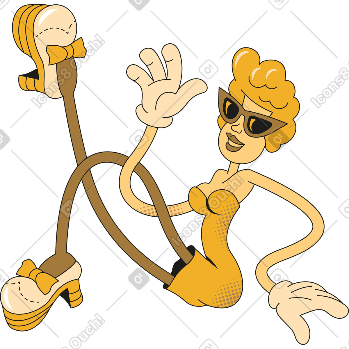 Ilustração de Mulher em no estilo Rubber para baixar em PNG, SVG