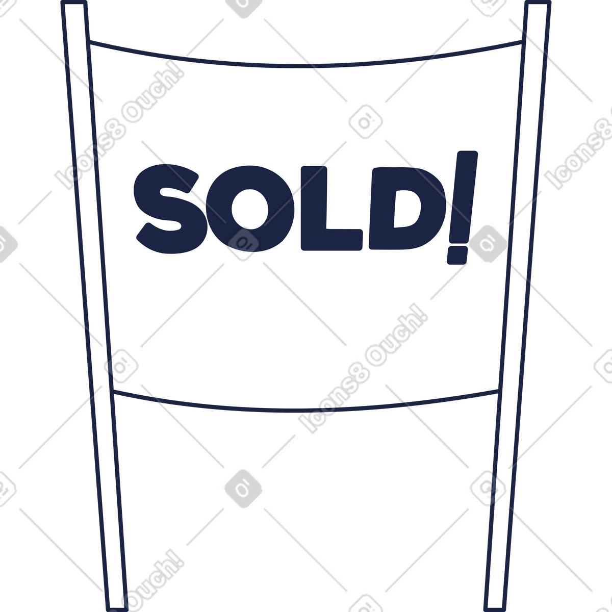 Segno di mutuo venduto illustrazione in stile Urban Line scarica in PNG, SVG