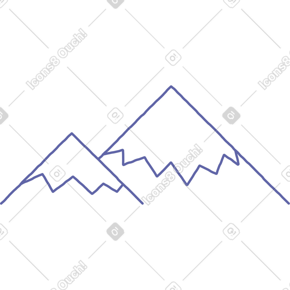 Ilustración Montañas en estilo Stripy a descargar en PNG y SVG