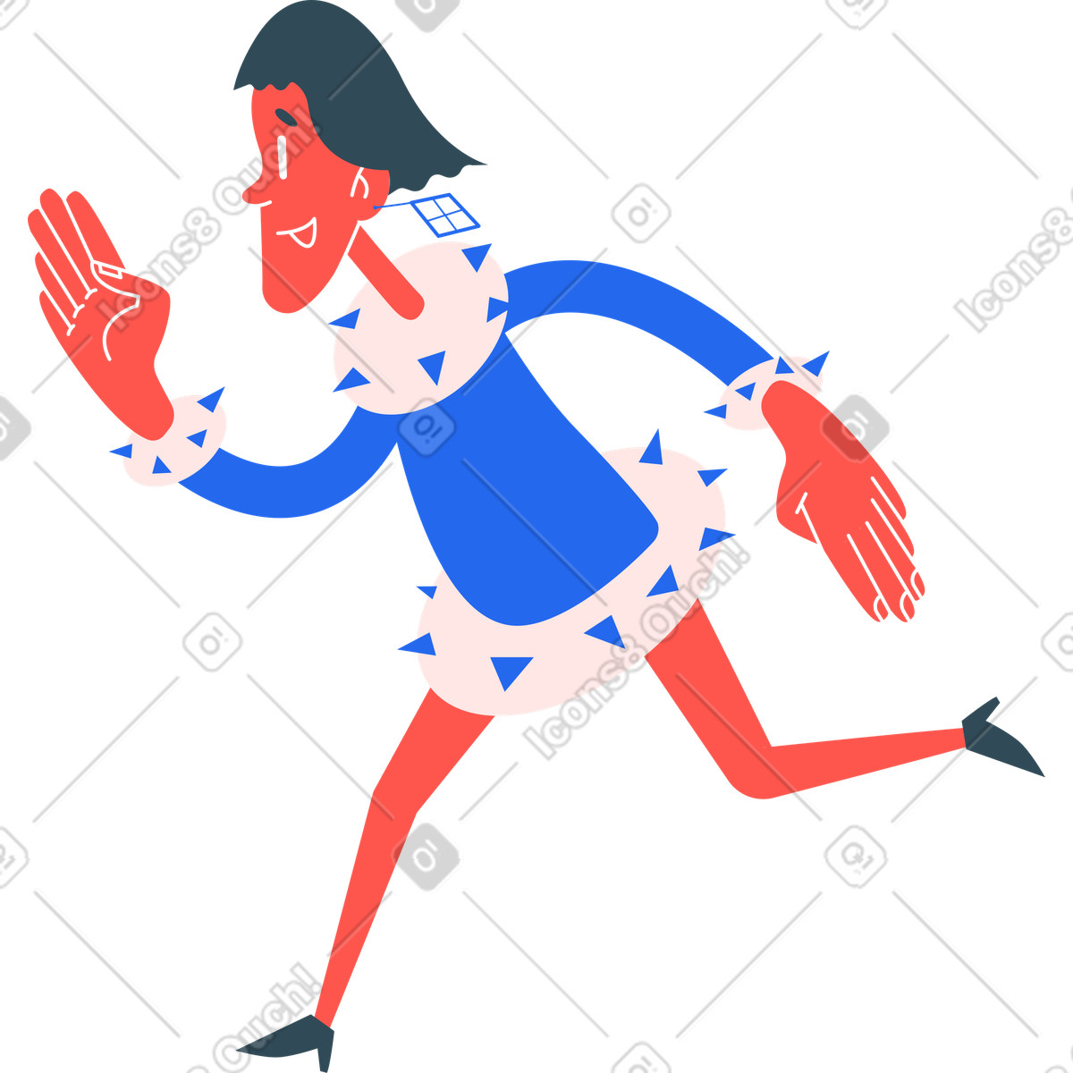 Ilustração de Mulher correndo em no estilo Kingdom para baixar em PNG, SVG