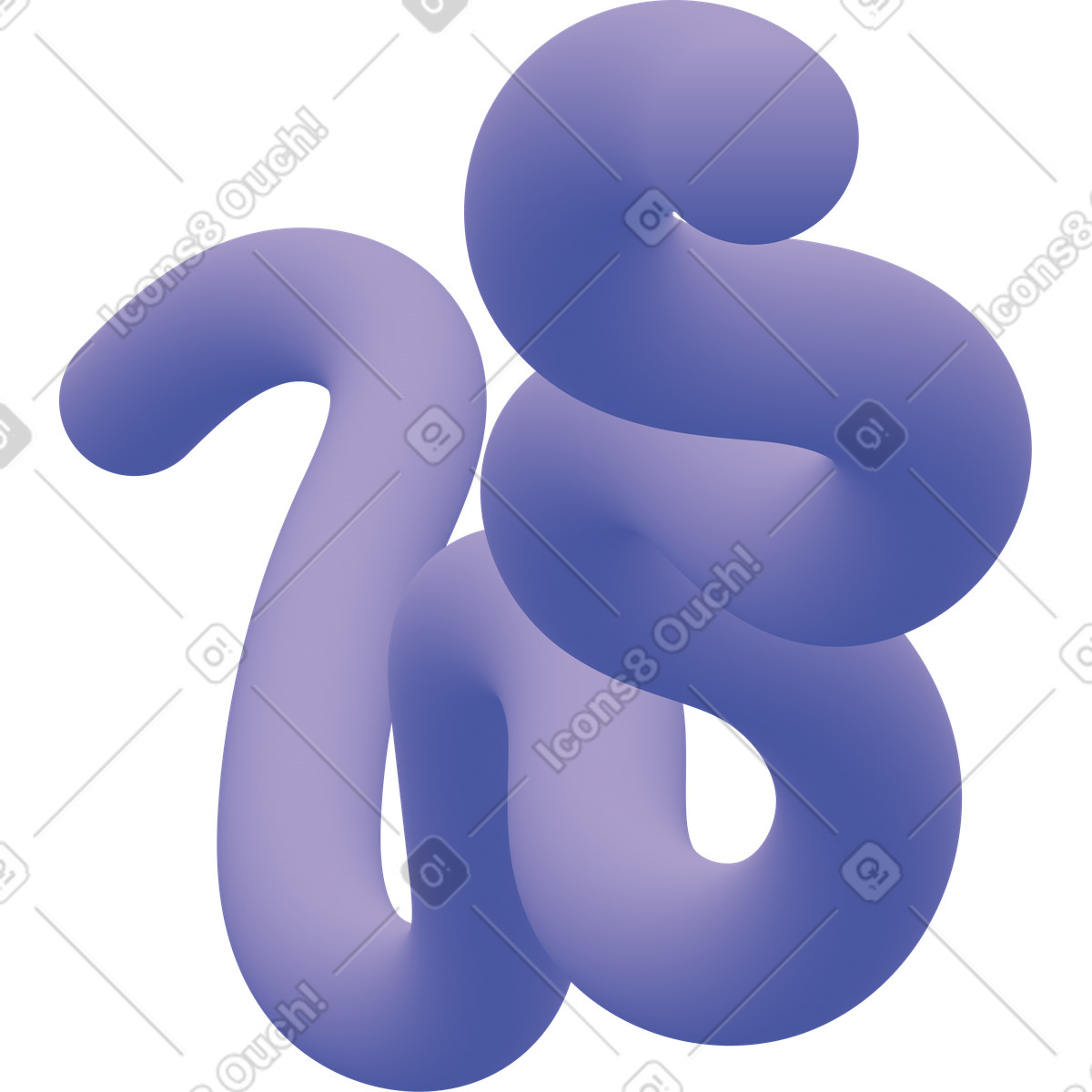 Purple curved shape illustration in Forms style download in PNG, SVG