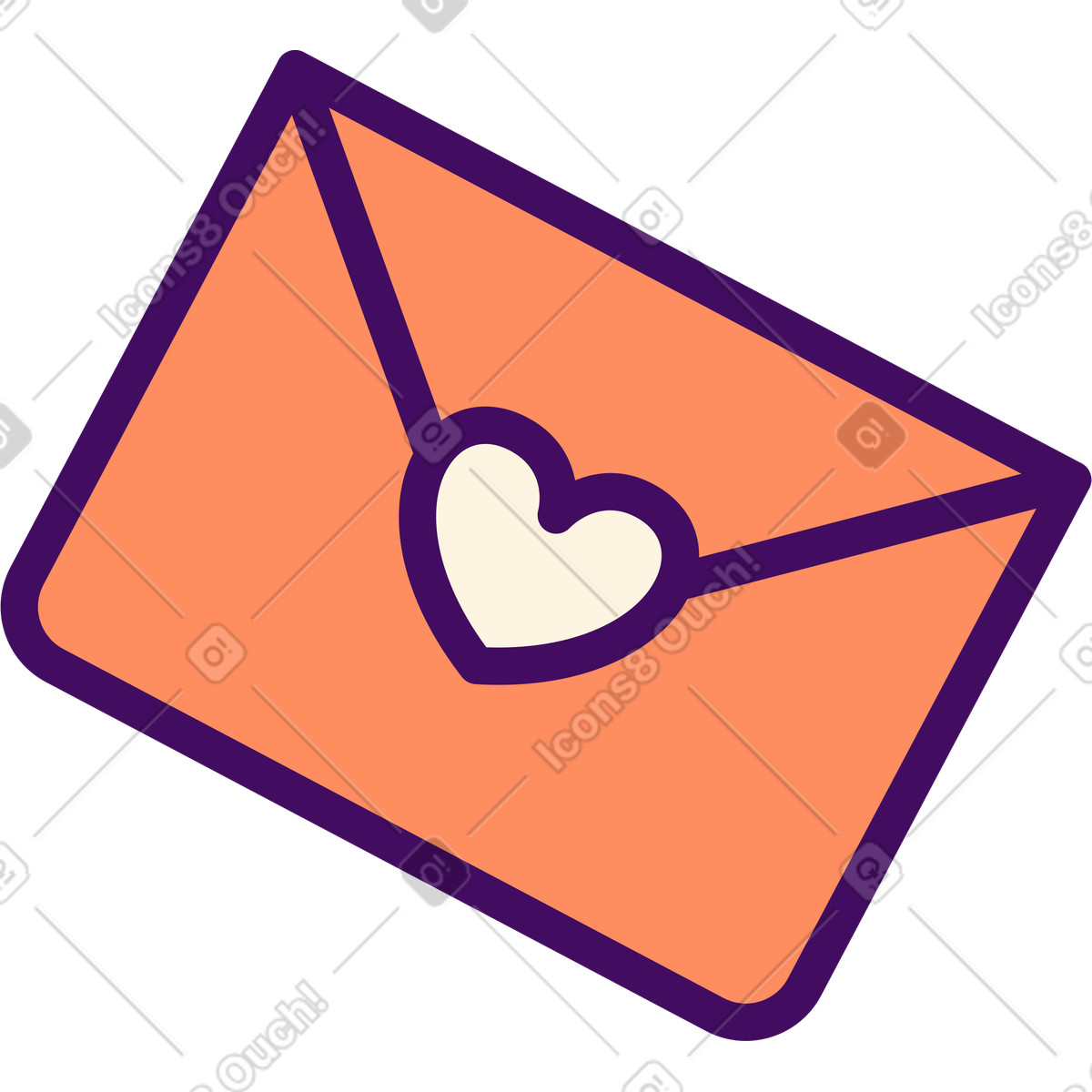 Umschlag mit herz-Illustration im Simplistic-Stil als Download in PNG, SVG