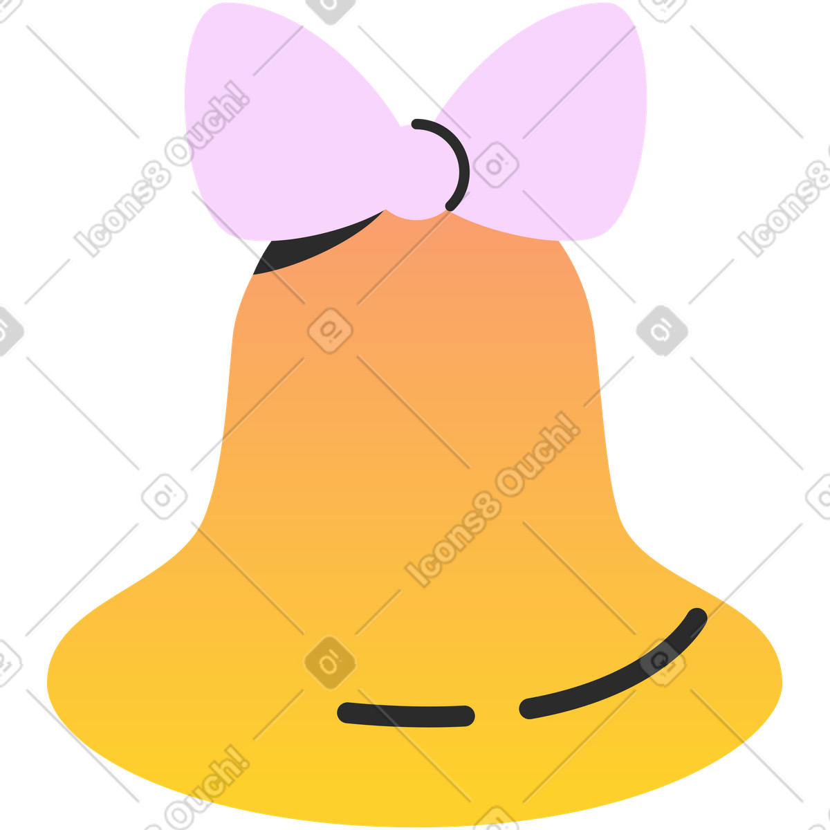 Bell illustration in Marginalia style download in PNG, SVG