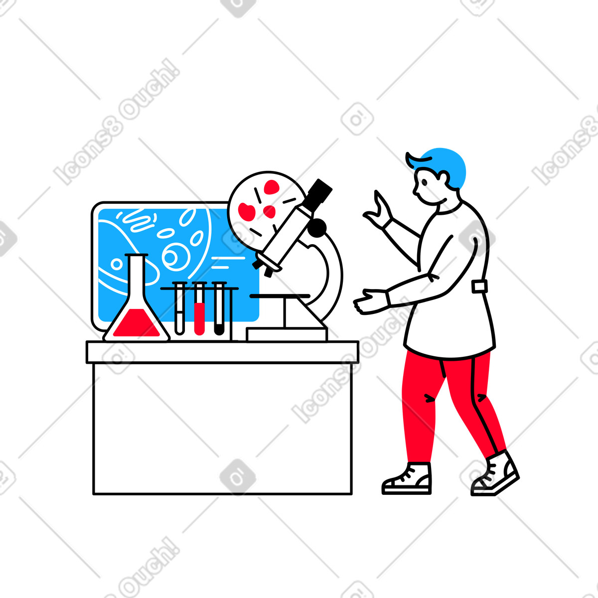 Transistor スタイルの 研究室での研究 のイラストをPNG、SVG形式でダウンロード