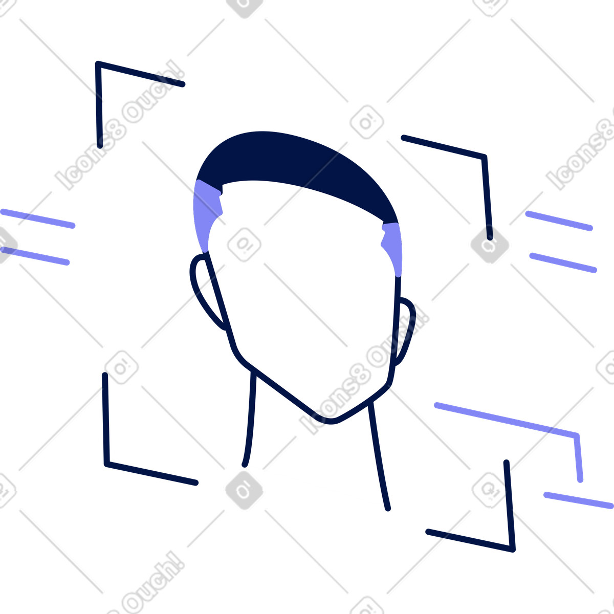 Riconoscimento facciale illustrazione in stile Glow scarica in PNG, SVG