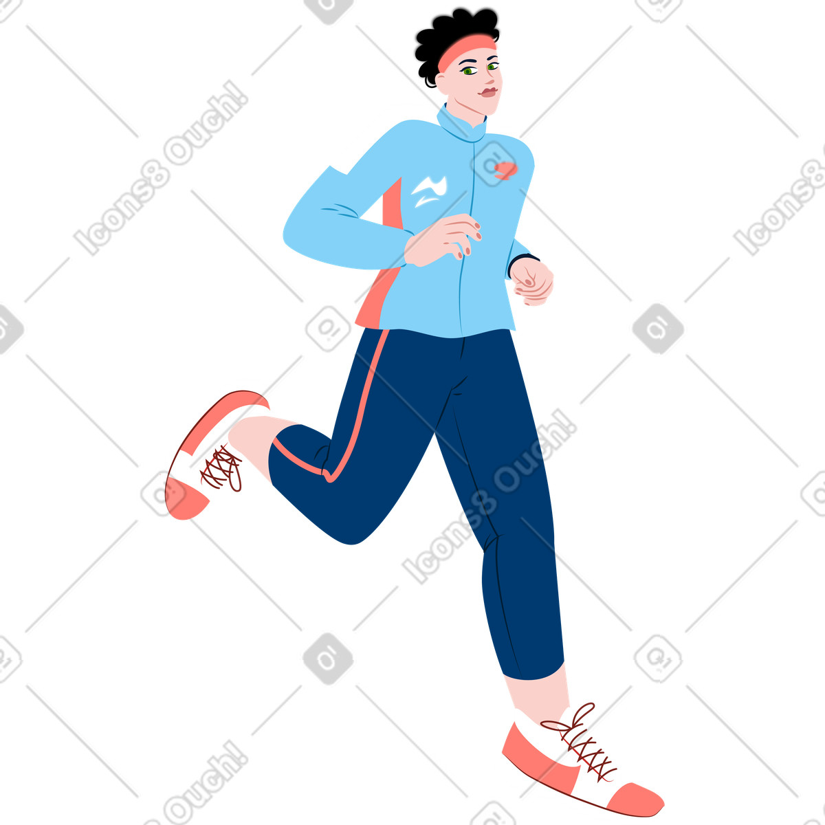 下载 Everyday 风格的 年轻人跑步 插画，支持 PNG、SVG 格式