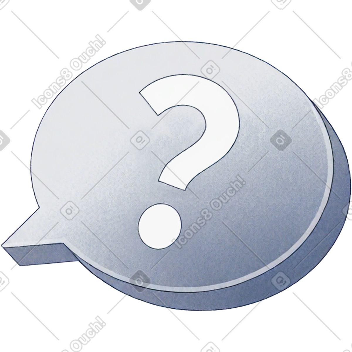 Speech bubble with questions mark illustration in Haze style download in PNG, SVG