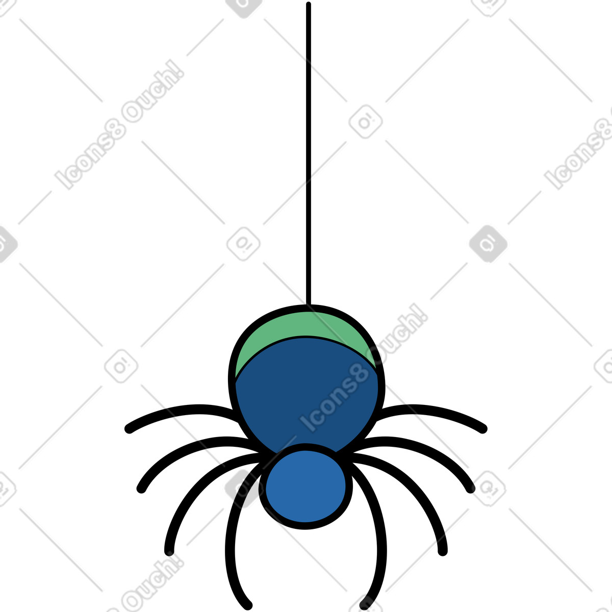 Illustration Araignée dans le style Surr à télécharger aux formats PNG, SVG