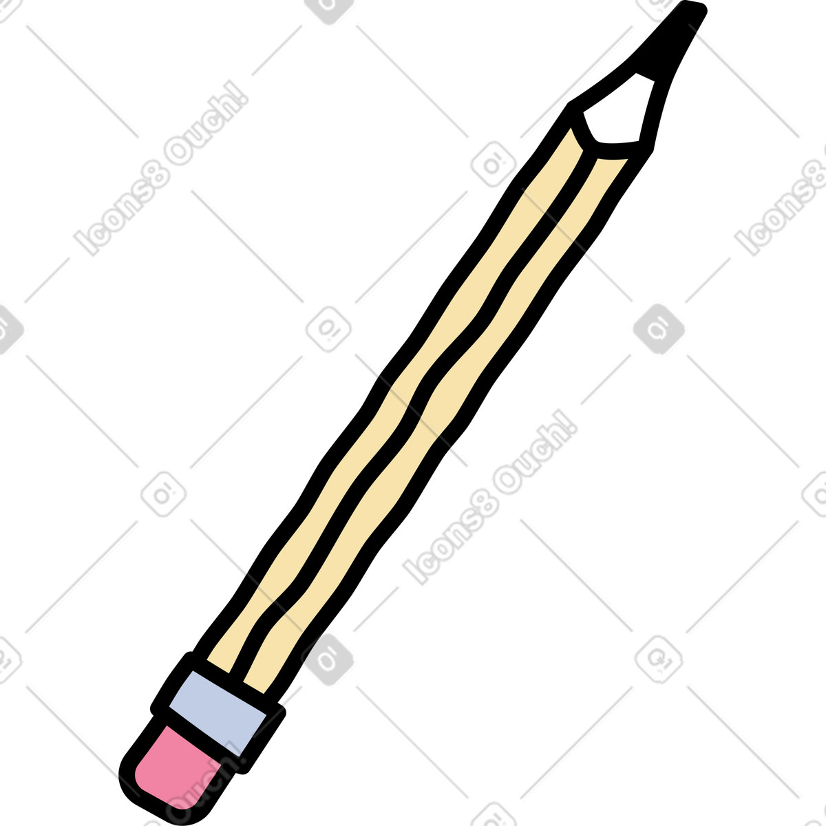 Ilustración Lápiz con goma de borrar en estilo Notes a descargar en PNG y SVG