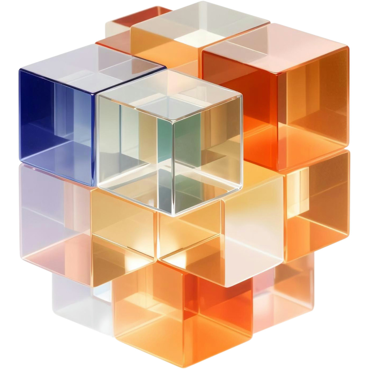 Blocks composition illustration in 3D style download in PNG, SVG
