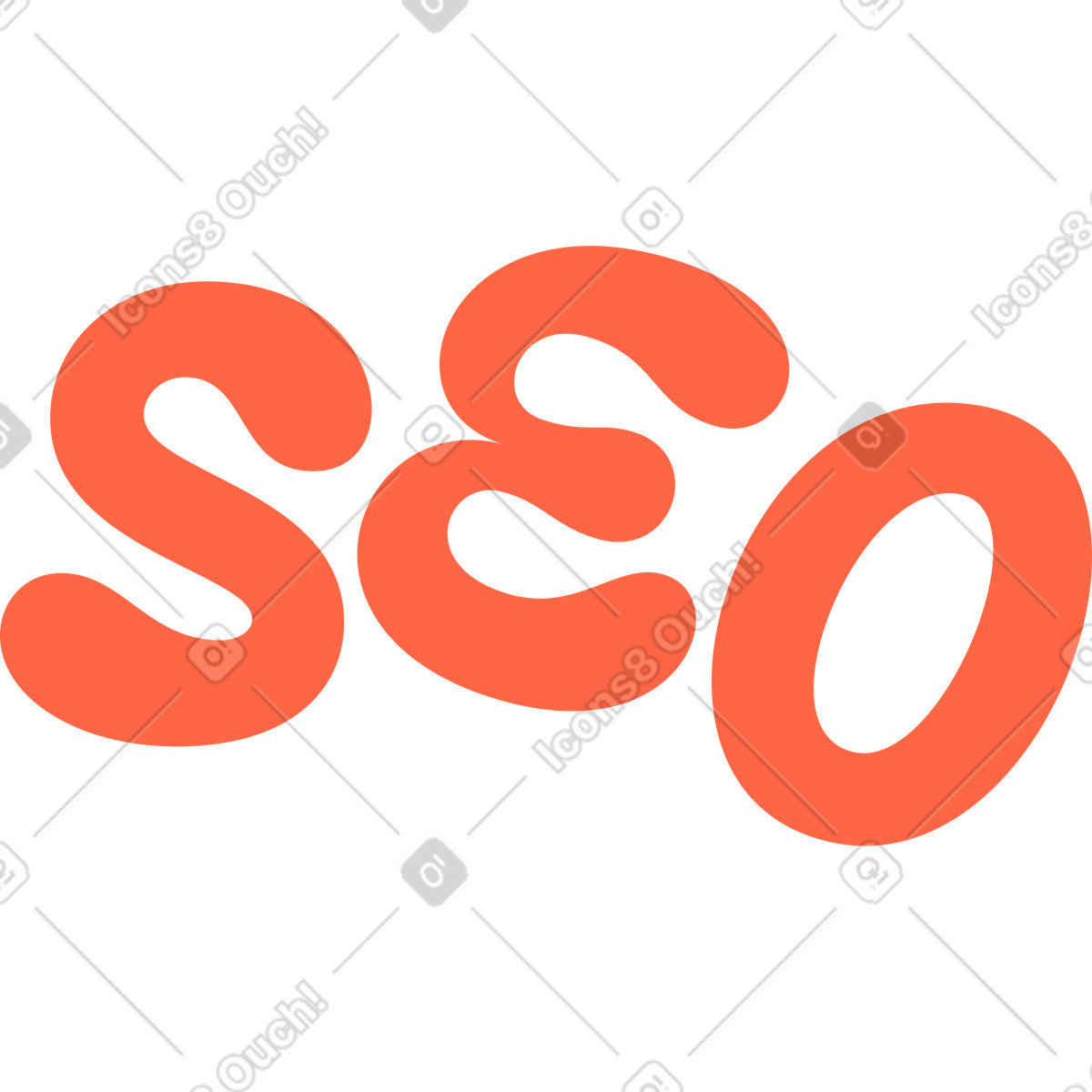 Ilustración Texto de seo letras en estilo Social a descargar en PNG y SVG