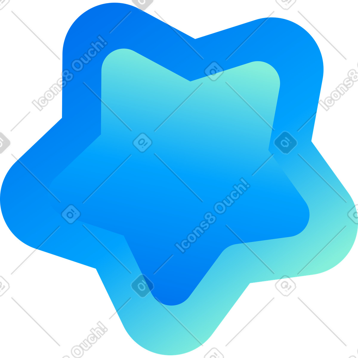 Illustration Blue star dans le style Puffy à télécharger aux formats PNG, SVG