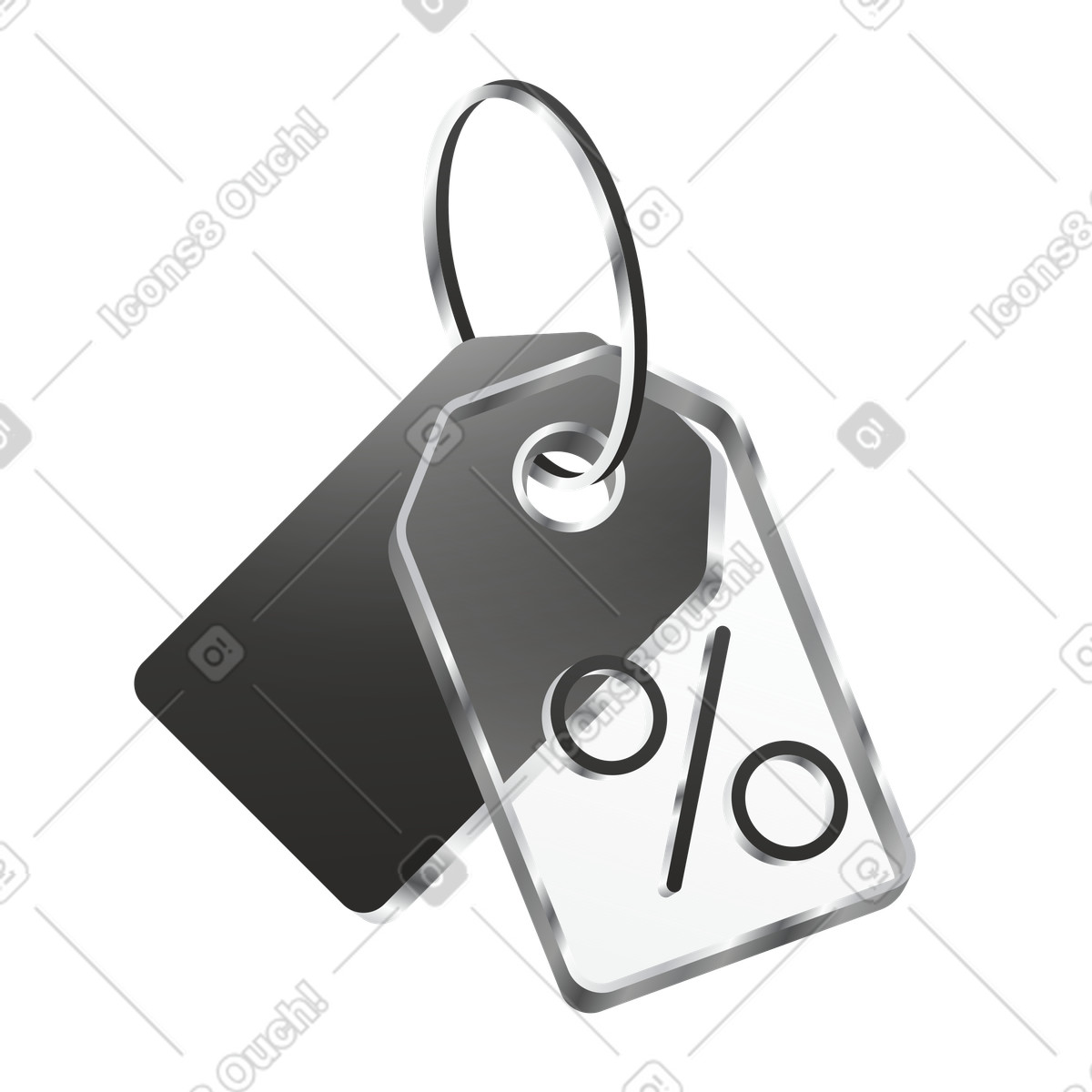 Sale tag with percent sign, Retail discount marketing illustration in Token style download in PNG, SVG