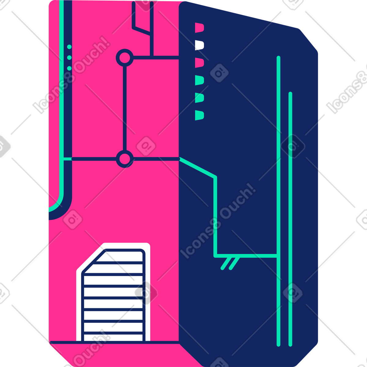 Casa illustrazione in stile Cyborg scarica in PNG, SVG