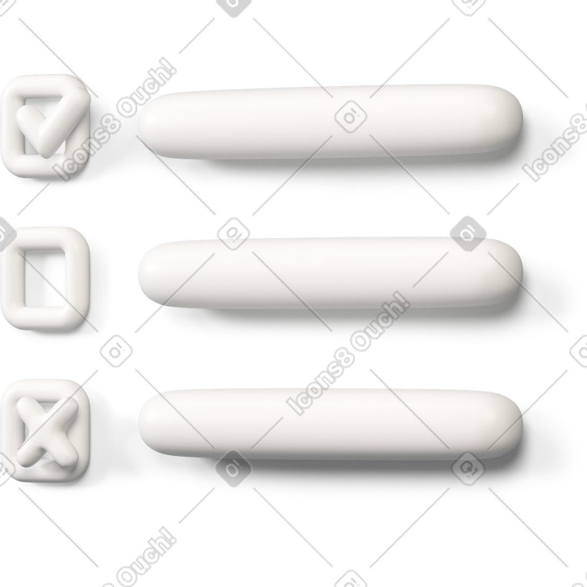 Ilustração de Lista verificação com um item feito e não virado para a esquerda em no estilo 3D Buddy baixar em PNG, SVG