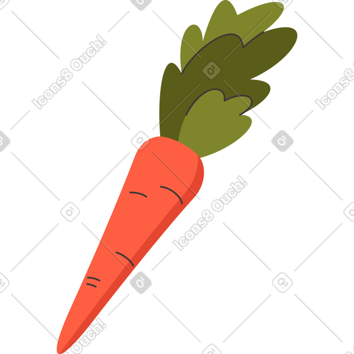 Ilustración Zanahoria en estilo Dizzy a descargar en PNG y SVG