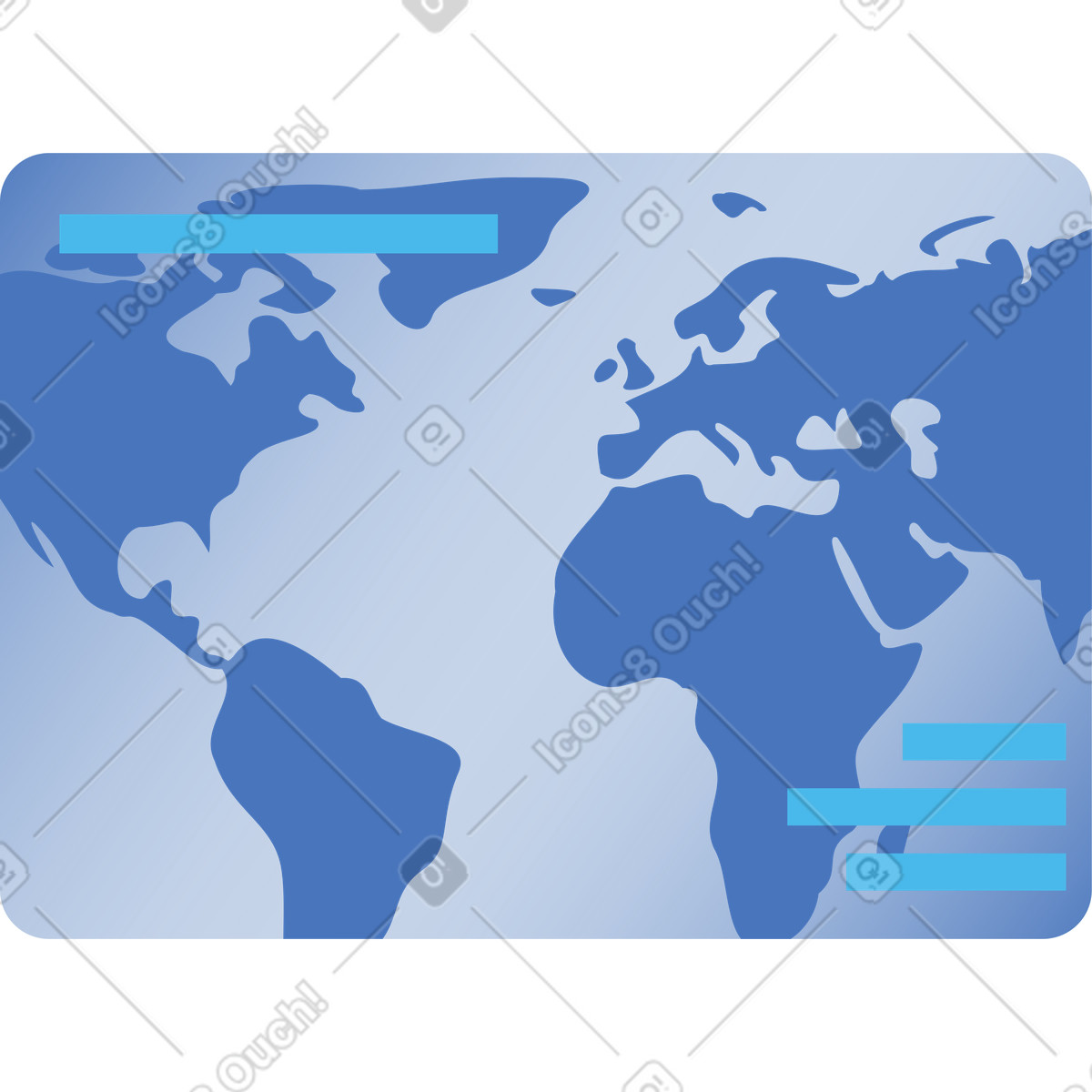 Ilustración Screen with world map en estilo Quantum a descargar en PNG y SVG