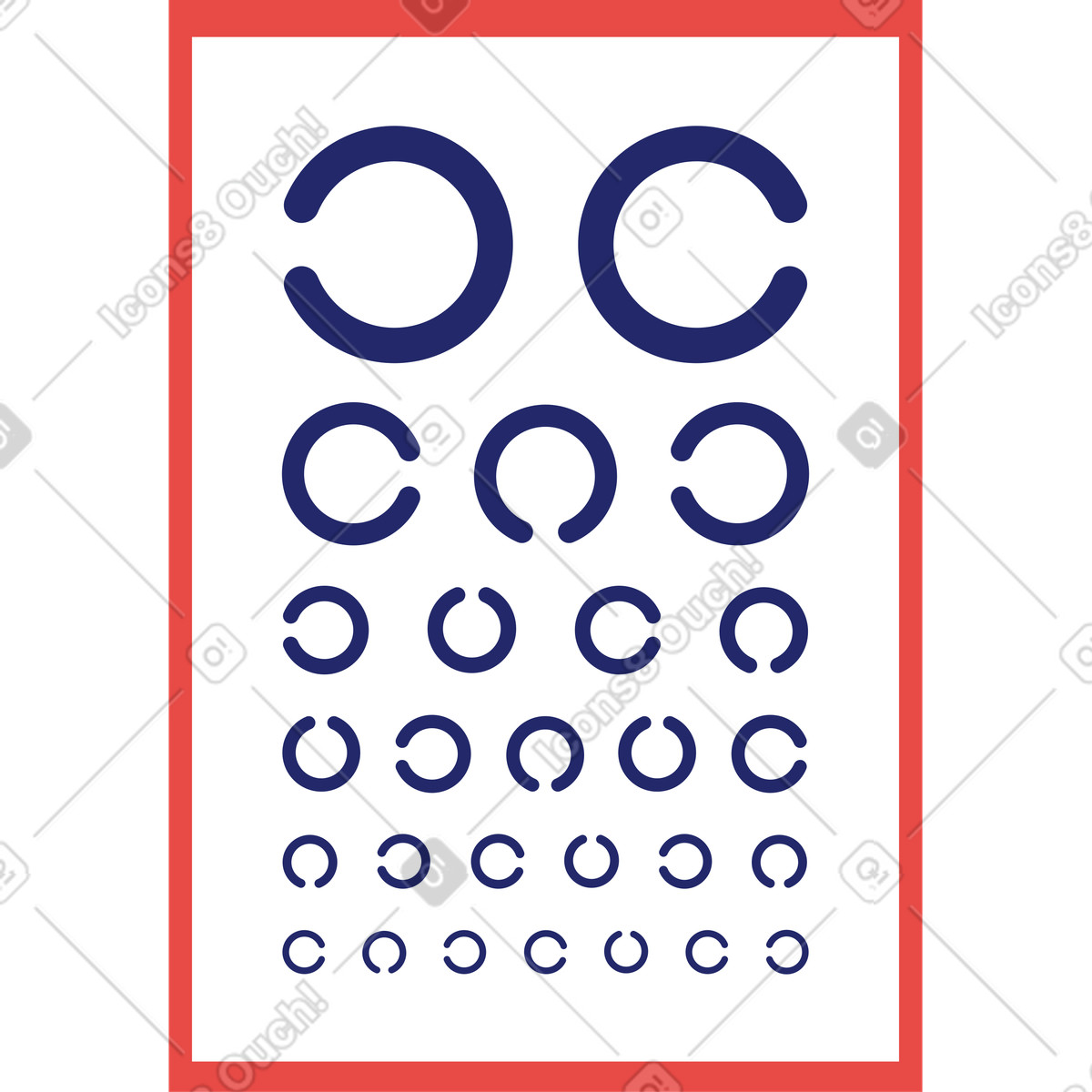 Ilustração de Mesa optométrica para verificar a acuidade visual em PNG e SVG