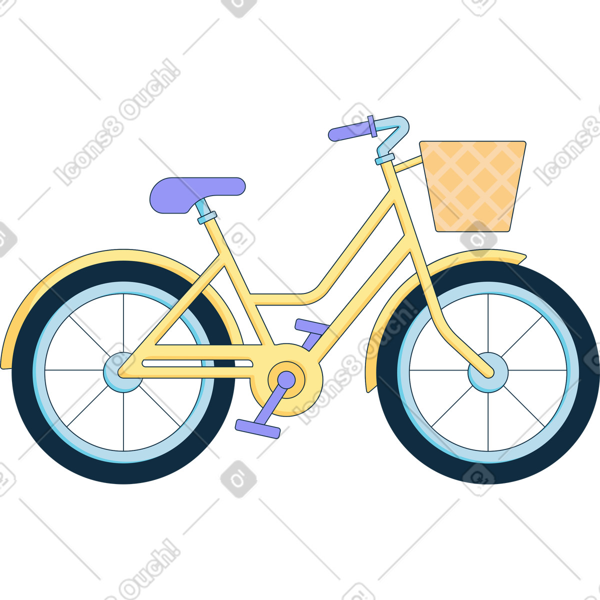 Fahrrad-Illustration im Bubble gum-Stil als Download in PNG, SVG