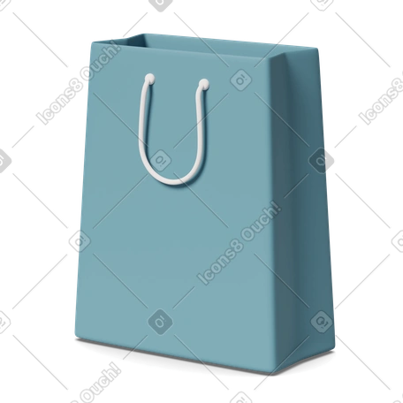 Ilustración 3D Blue paper bag en estilo Negocio Casual life a descargar en PNG y SVG
