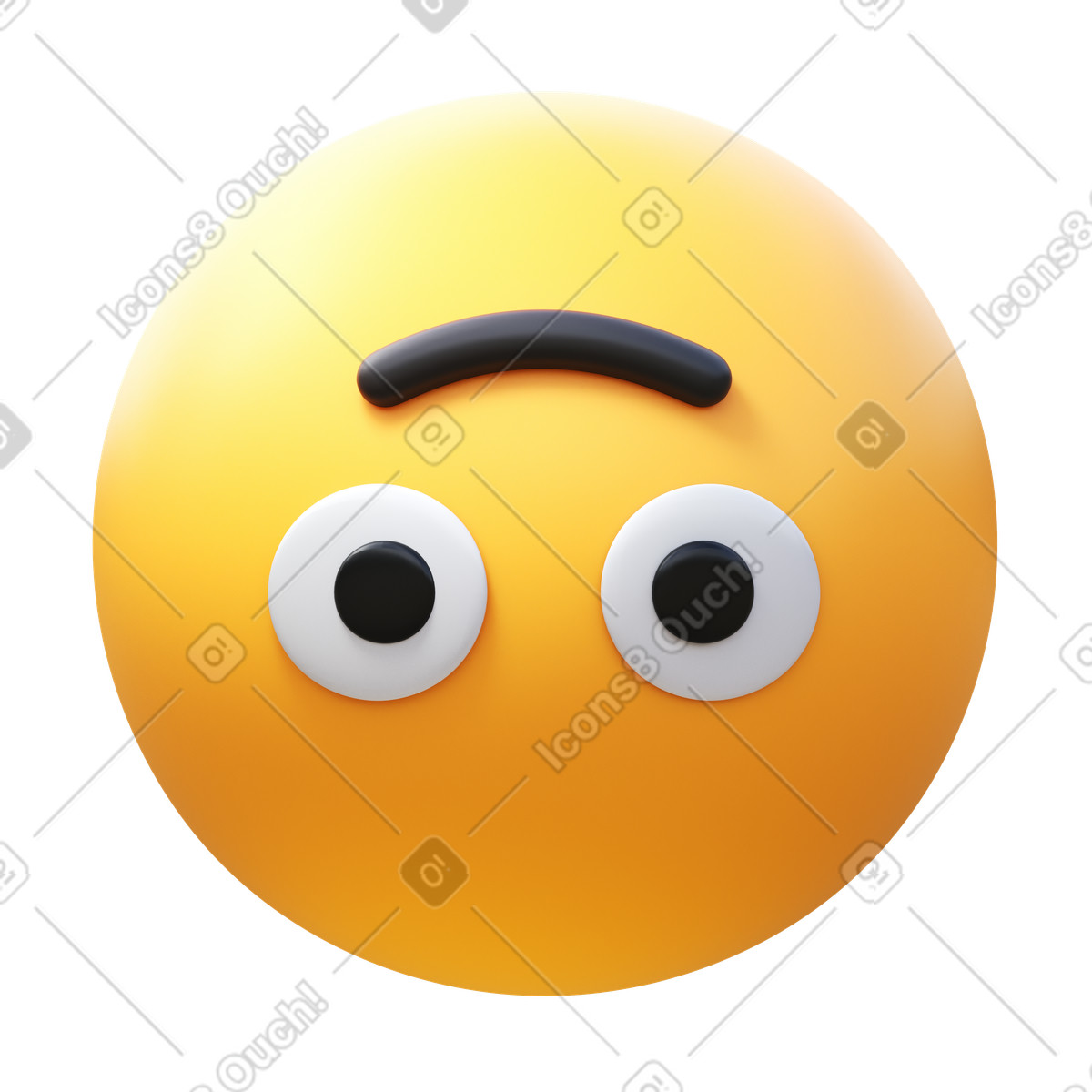 Ilustração de Emoji cara cabeça para baixo em no estilo 3D Fluency baixar em PNG, SVG