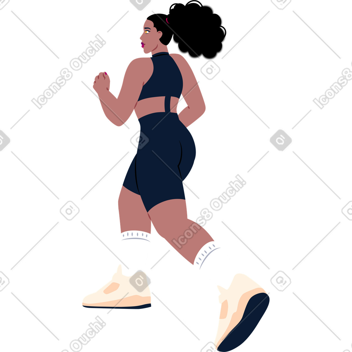 Illustration Jeune femme qui court dans le style Everyday à télécharger aux formats PNG, SVG