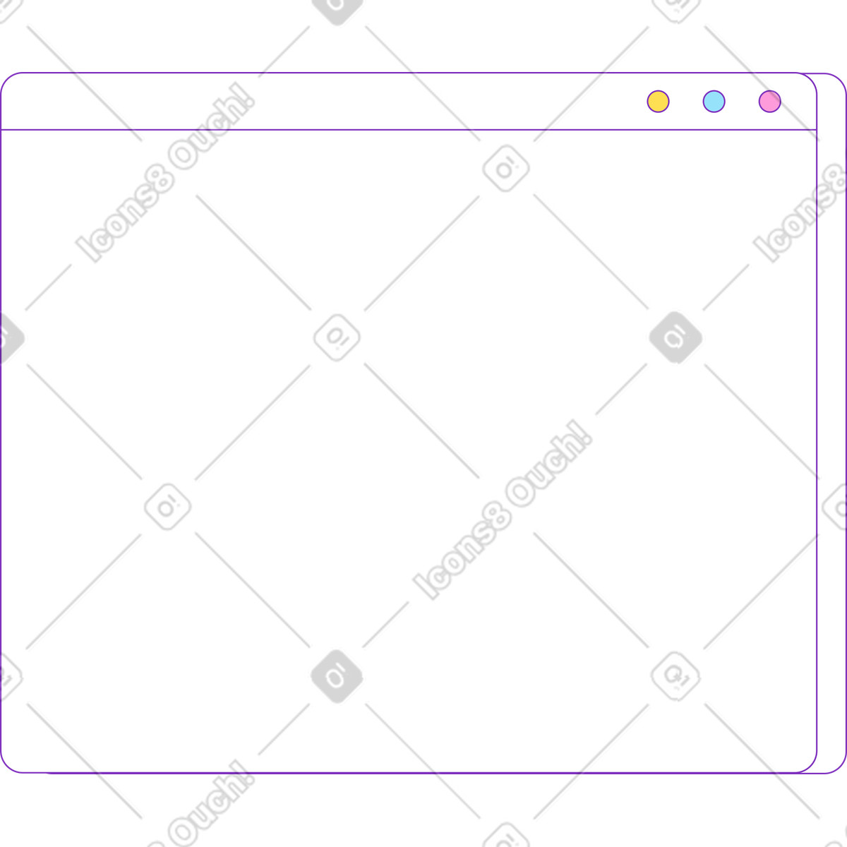 Flat empty browser window mockup illustration web layout outline clipart