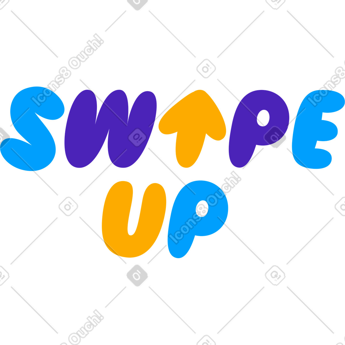 Scritta adesiva gonfia multicolor scorri verso l'alto il testo illustrazione in stile Lettering scarica in PNG, SVG