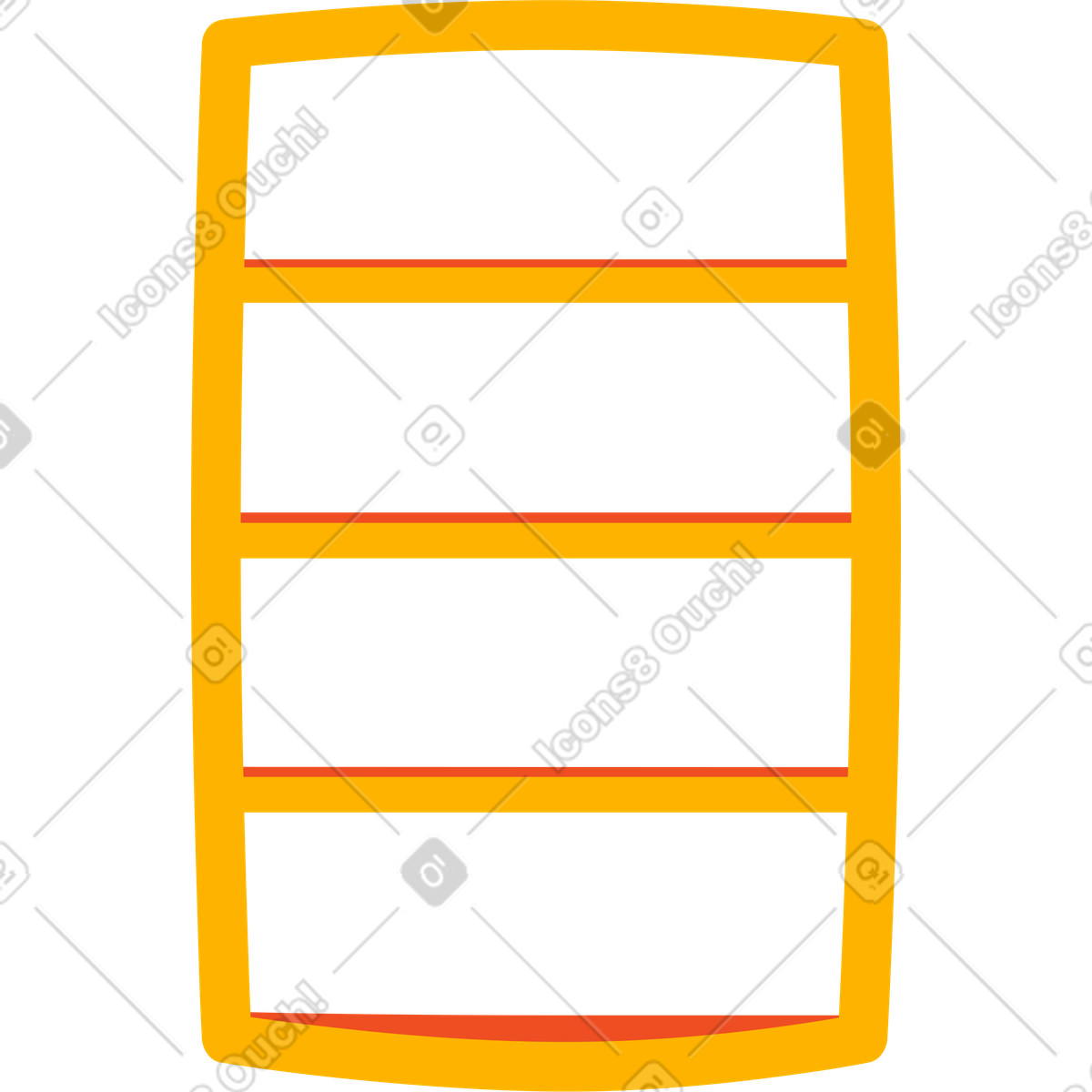 Flame スタイルの 本棚 のイラストをPNG、SVG形式でダウンロード