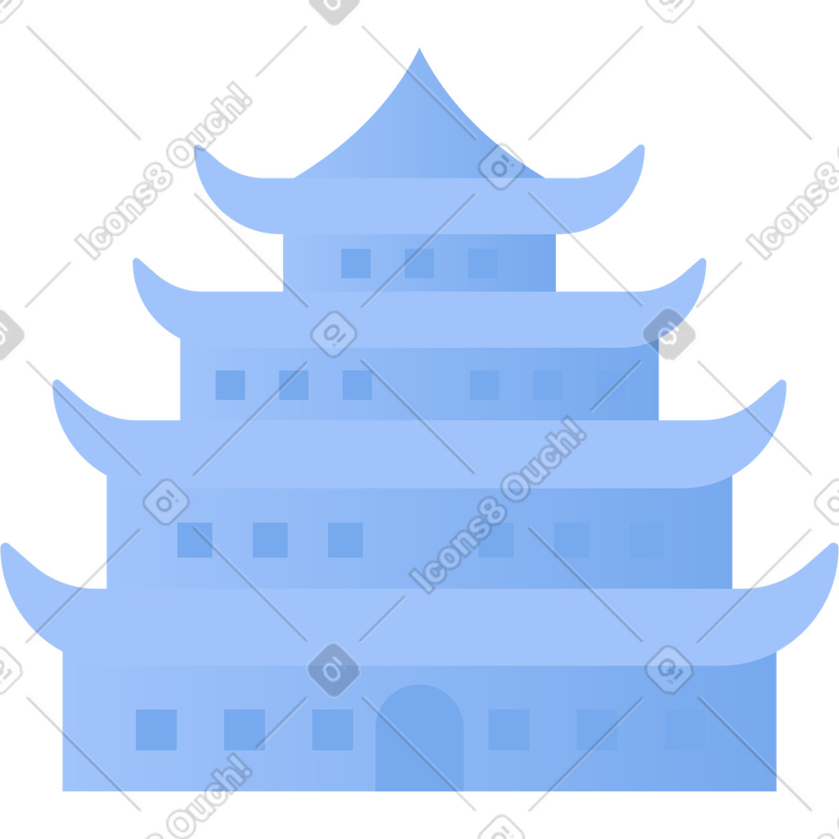 Illustration Pagode dans le style Clip à télécharger aux formats PNG, SVG
